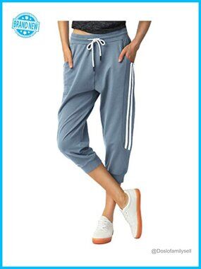 Women's Capri Sweatpants 95% Cotton Slim Fit Joggers Yoga Lounge